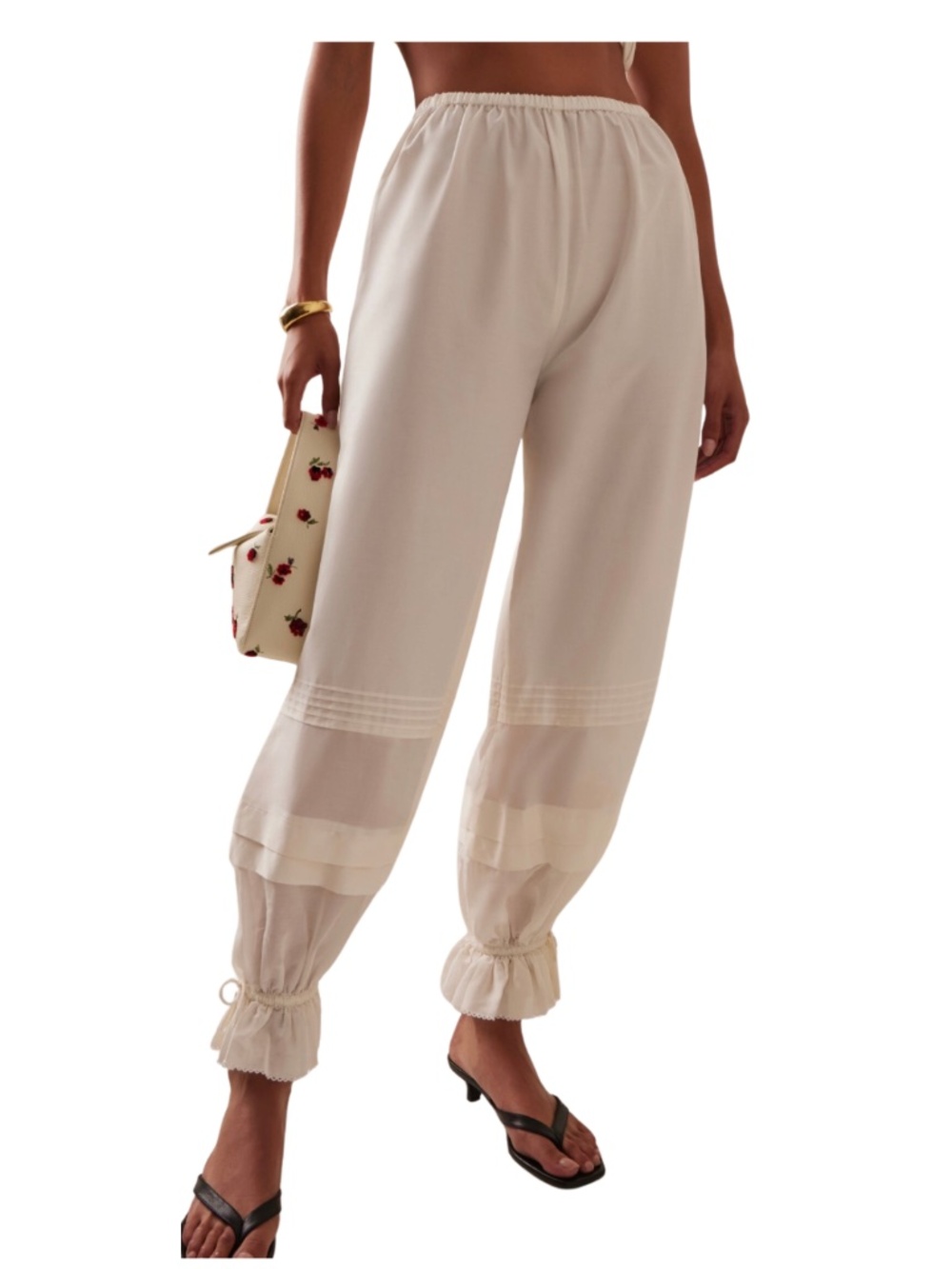 Posse Exclusive Pearl Cotton-Silk White Pants $350 NWOT Sz XS - Picture 3 of 3